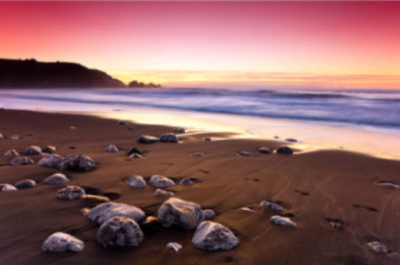 Фотообои розовый закат на морском пляже (sea-0000095)