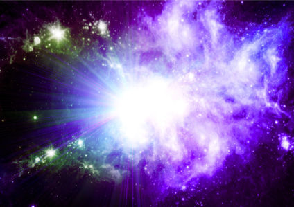 Фотообои галактика в фиолетовом свете (space-0000058)