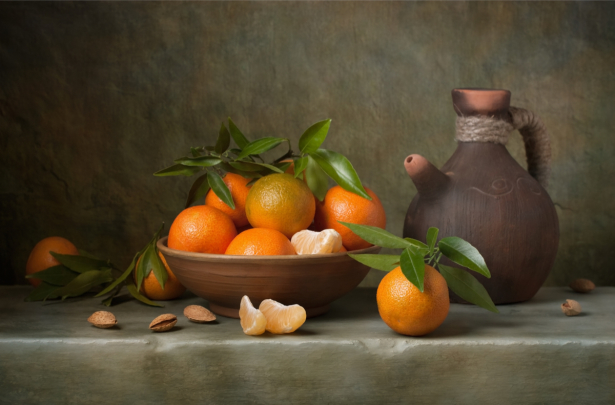 Фотообои Натюрморт с апельсинами в чашке (still-life-0088)